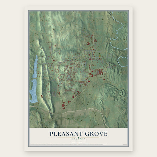 Pleasant Grove, Georgia map print, the full design