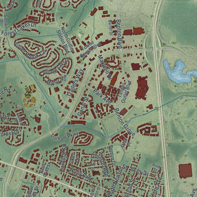 Close-up 1 of the Pooler, Georgia map artwork