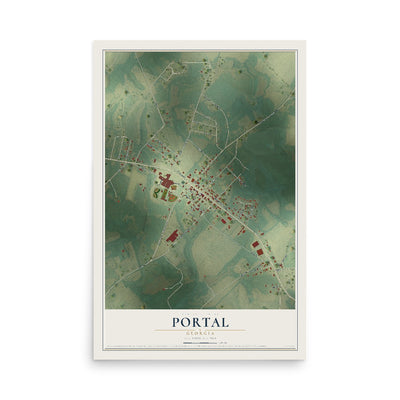 Portal, Georgia map print, 12" x 18" Archival Matte Print mockup