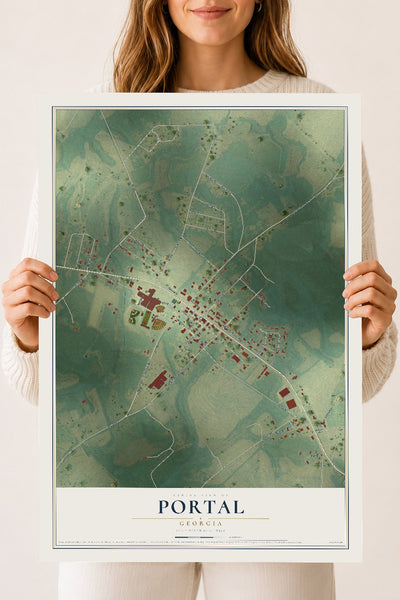 Portal, Georgia map print, 18" x 24" Archival Matte Print mockup