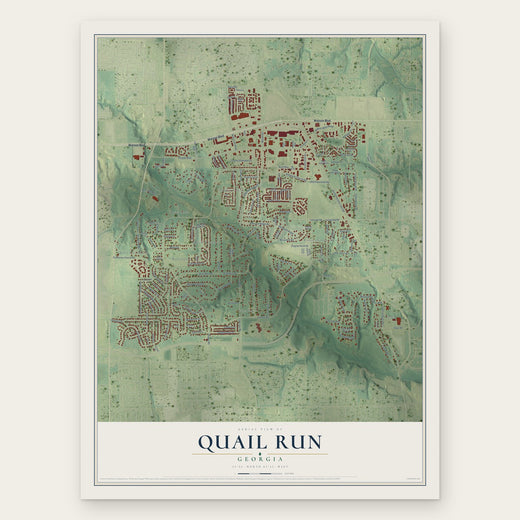Quail Run, Georgia map print, the full design