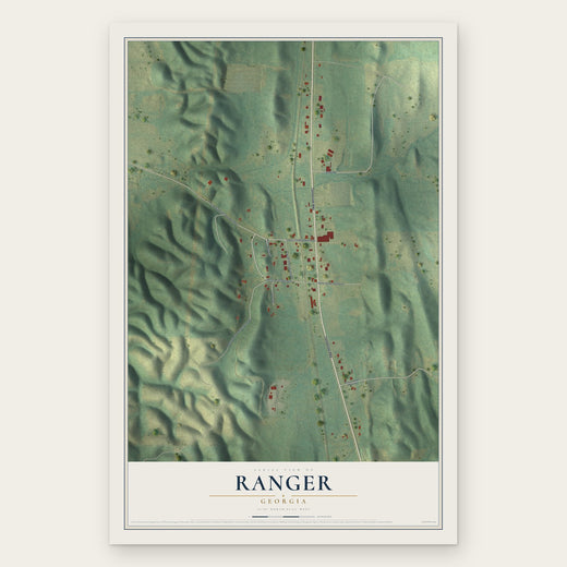 Ranger, Georgia map print, the full design