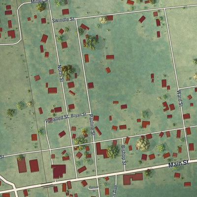 Close-up 1 of the Ray City, Georgia map artwork