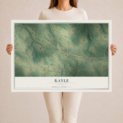 Rayle, Georgia map print, 24" x 36" Archival Matte Print mockup