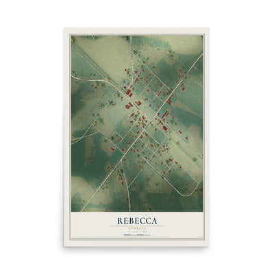 Rebecca, Georgia map print, 12" x 18" Archival Matte Print mockup