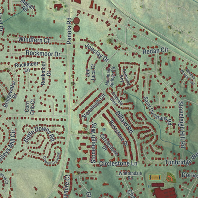 Close-up 1 of the Redan, Georgia map artwork