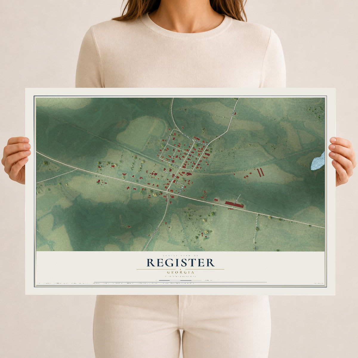 Register, Georgia map print, 12" x 18" Archival Matte Print mockup