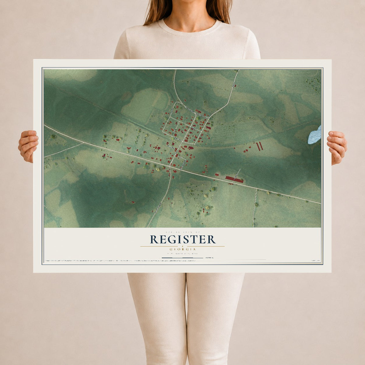 Register, Georgia map print, 24" x 36" Archival Matte Print mockup