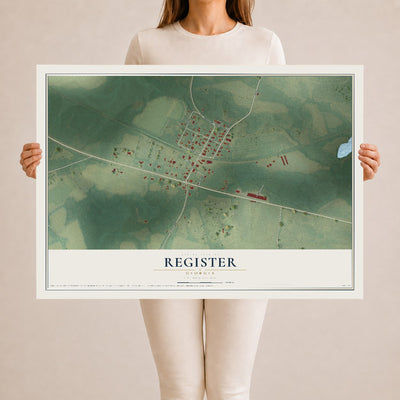 Register, Georgia map print, 24" x 36" Archival Matte Print mockup