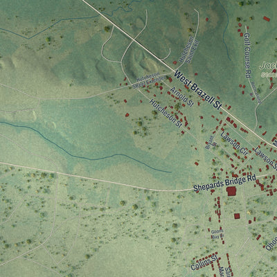 Close-up 2 of the Reidsville, Georgia map artwork