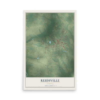 Reidsville, Georgia map print, 12" x 18" Archival Matte Print mockup