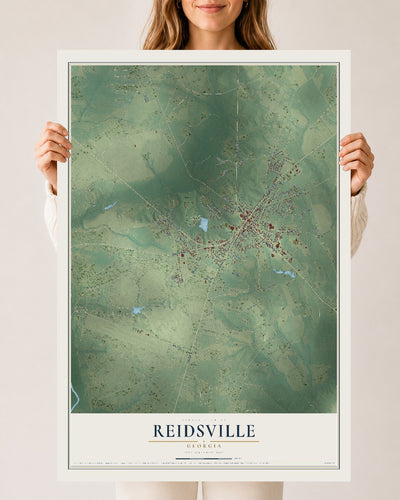 Reidsville, Georgia map print, 24" x 36" Archival Matte Print mockup