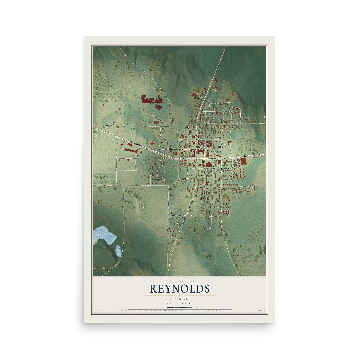 Reynolds, Georgia map print, 12" x 18" Archival Matte Print mockup