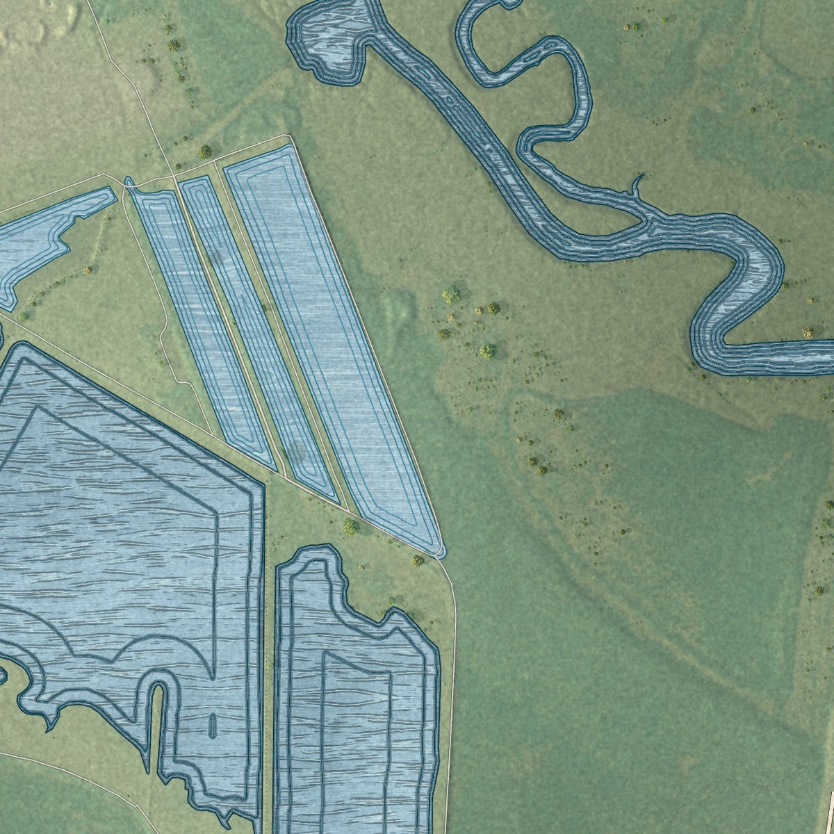 Close-up 2 of the Riceboro, Georgia map artwork