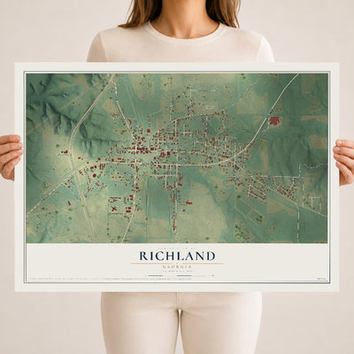 Richland, Georgia map print, 18" x 24" Archival Matte Print mockup