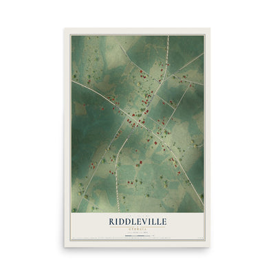 Riddleville, Georgia map print, 12" x 18" Archival Matte Print mockup