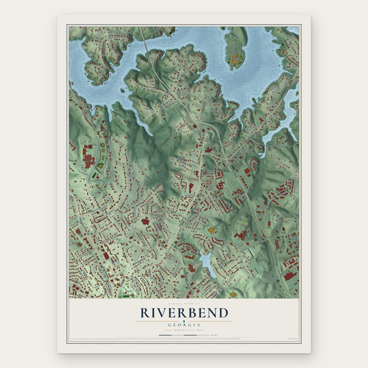 Riverbend, Georgia map print, the full design