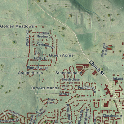 Close-up 2 of the Riverdale, Georgia map artwork