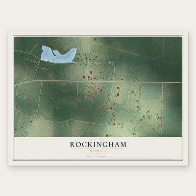 Rockingham, Georgia map print, the full design