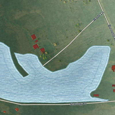 Close-up of the map of Rockingham, Georgia print showing street and building detail