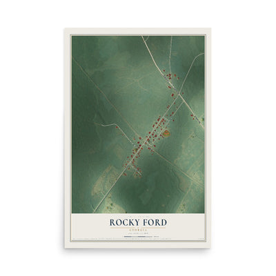 Rocky Ford, Georgia map print, 12" x 18" Archival Matte Print mockup