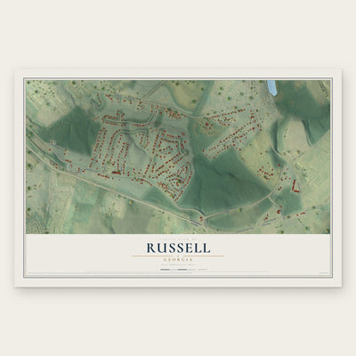 Russell, Georgia map print, the full design