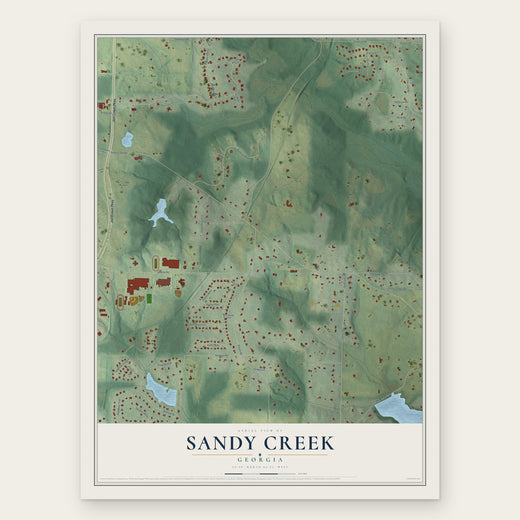 Sandy Creek, Georgia map print, the full design