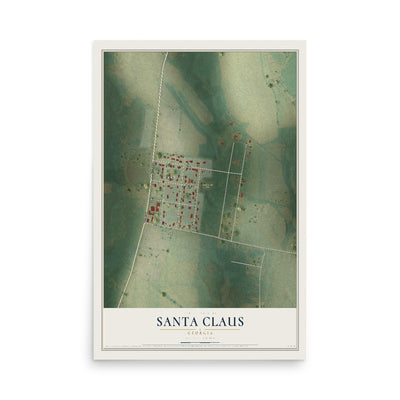 Santa Claus, Georgia map print, 12" x 18" Archival Matte Print mockup