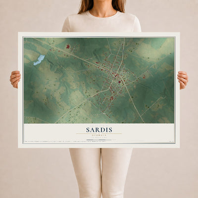 Sardis, Georgia map print, 24" x 36" Archival Matte Print mockup