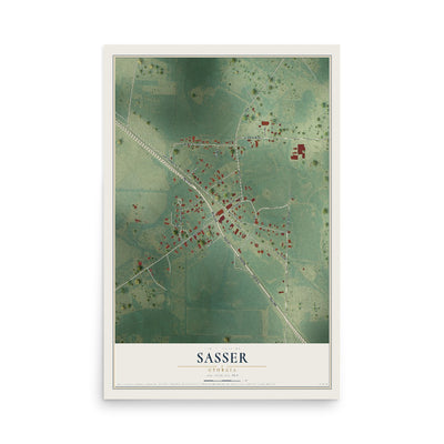 Sasser, Georgia map print, 12" x 18" Archival Matte Print mockup