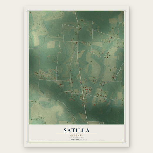 Satilla, Georgia map print, the full design