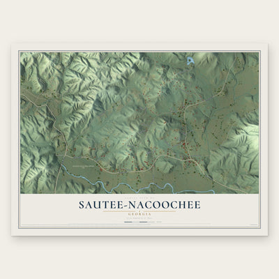 Sautee-Nacoochee, Georgia map print, the full design