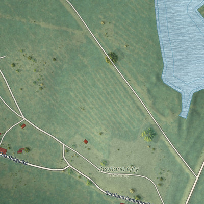 Close-up 2 of the Scotland, Georgia map artwork