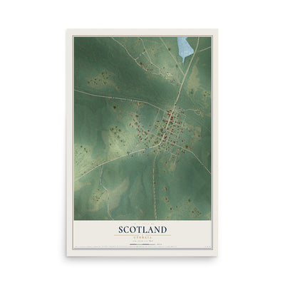 Scotland, Georgia map print, 12" x 18" Archival Matte Print mockup