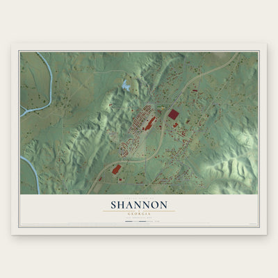 Shannon, Georgia map print, the full design