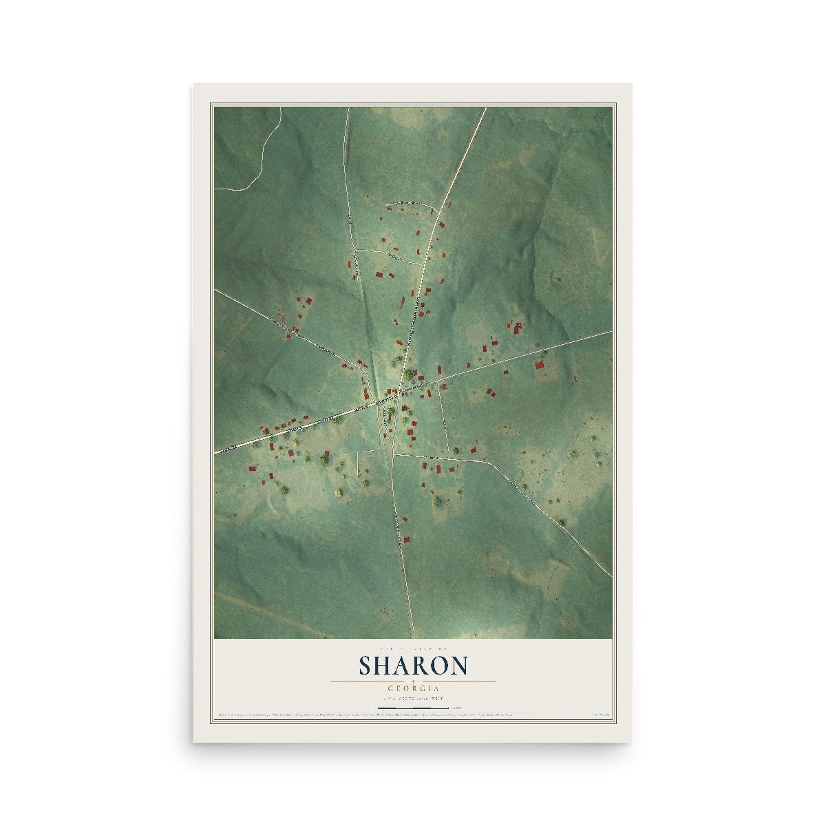 Sharon, Georgia map print, 12" x 18" Archival Matte Print mockup