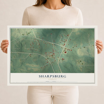 Sharpsburg, Georgia map print, 12" x 18" Archival Matte Print mockup
