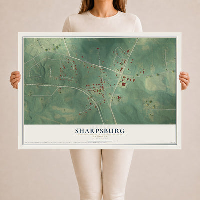 Sharpsburg, Georgia map print, 24" x 36" Archival Matte Print mockup