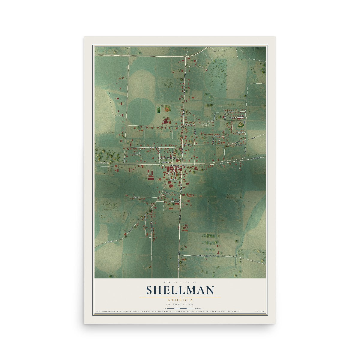 Shellman, Georgia map print, 12" x 18" Archival Matte Print mockup