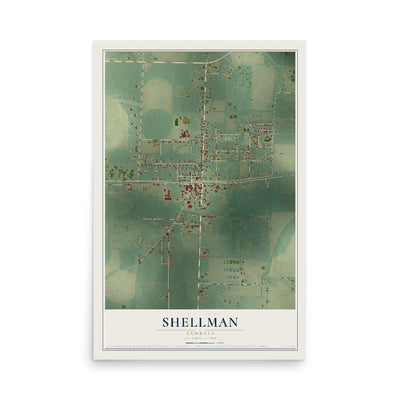 Shellman, Georgia map print, 12" x 18" Archival Matte Print mockup