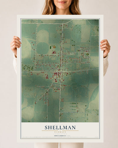 Shellman, Georgia map print, 24" x 36" Archival Matte Print mockup