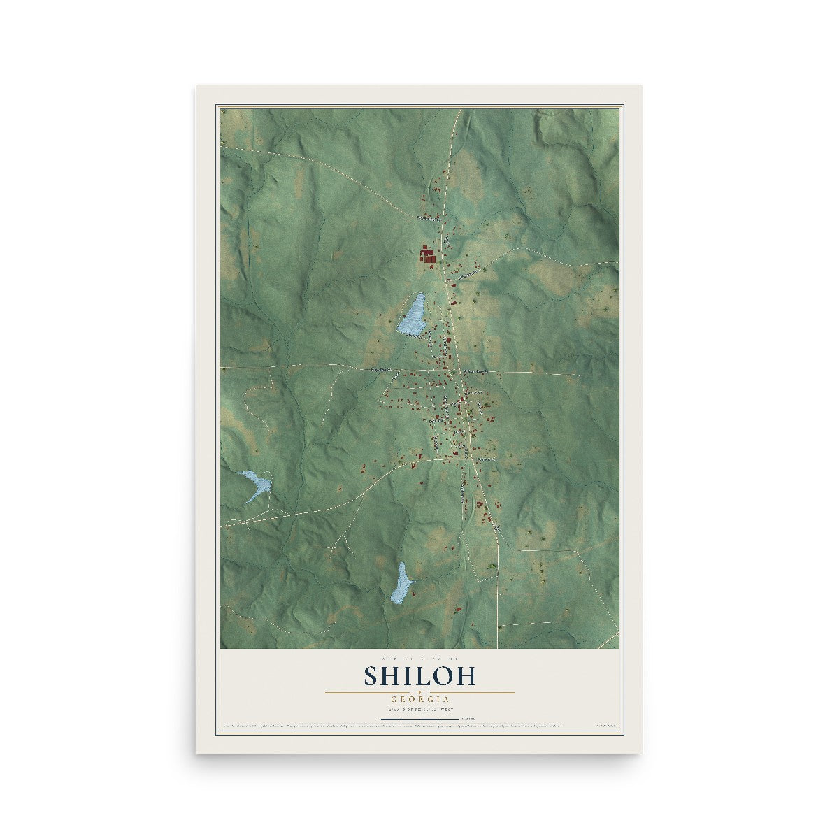 Shiloh, Georgia map print, 12" x 18" Archival Matte Print mockup