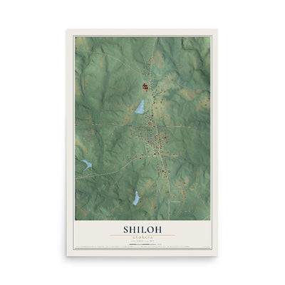 Shiloh, Georgia map print, 12" x 18" Archival Matte Print mockup