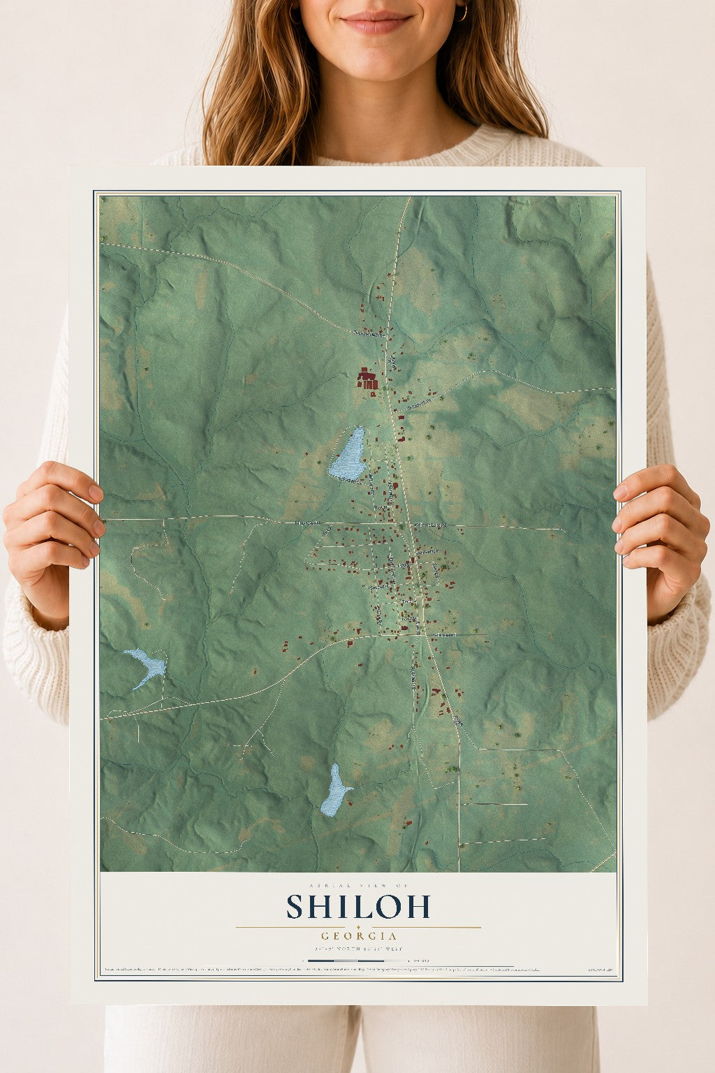 Shiloh, Georgia map print, 18" x 24" Archival Matte Print mockup