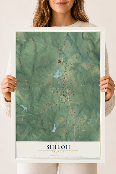 Shiloh, Georgia map print, 18" x 24" Archival Matte Print mockup