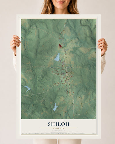 Shiloh, Georgia map print, 24" x 36" Archival Matte Print mockup