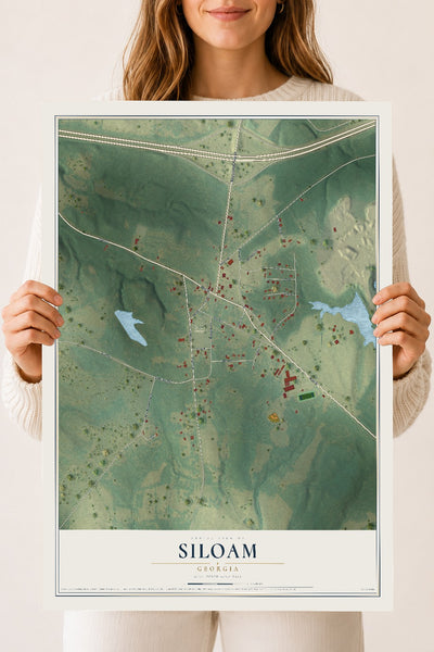 Siloam, Georgia map print, 18" x 24" Archival Matte Print mockup