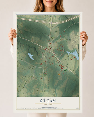 Siloam, Georgia map print, 24" x 36" Archival Matte Print mockup