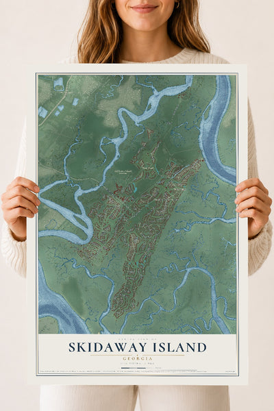 Skidaway Island, Georgia map print, 18" x 24" Archival Matte Print mockup