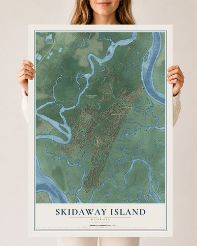 Skidaway Island, Georgia map print, 24" x 36" Archival Matte Print mockup